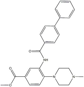 methyl 3-[([1,1'-biphenyl]-4-ylcarbonyl)amino]-4-(4-methyl-1-piperazinyl)benzoate 结构式