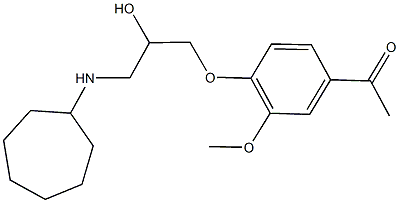 1-{4-[3-(cycloheptylamino)-2-hydroxypropoxy]-3-methoxyphenyl}ethanone 结构式