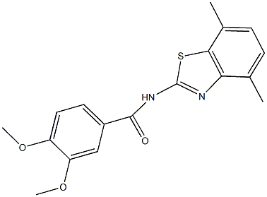 N-(4,7-dimethyl-1,3-benzothiazol-2-yl)-3,4-dimethoxybenzamide 结构式