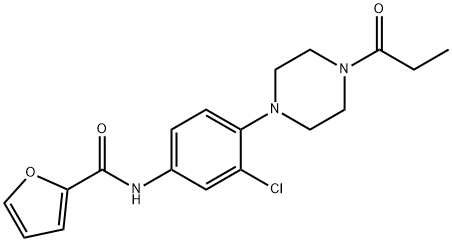 N-[3-chloro-4-(4-propionyl-1-piperazinyl)phenyl]-2-furamide 结构式