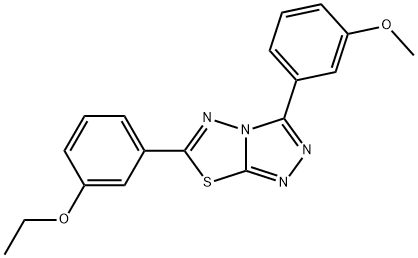 6-(3-ethoxyphenyl)-3-(3-methoxyphenyl)[1,2,4]triazolo[3,4-b][1,3,4]thiadiazole 结构式