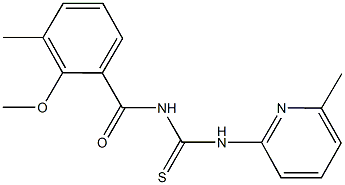 N-(2-methoxy-3-methylbenzoyl)-N'-(6-methyl-2-pyridinyl)thiourea 结构式