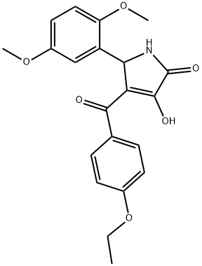 5-(2,5-dimethoxyphenyl)-4-(4-ethoxybenzoyl)-3-hydroxy-1,5-dihydro-2H-pyrrol-2-one 结构式