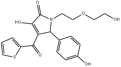 3-hydroxy-1-[2-(2-hydroxyethoxy)ethyl]-5-(4-hydroxyphenyl)-4-(2-thienylcarbonyl)-1,5-dihydro-2H-pyrrol-2-one 结构式