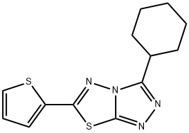 3-cyclohexyl-6-(2-thienyl)[1,2,4]triazolo[3,4-b][1,3,4]thiadiazole 结构式
