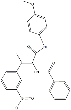 N-{2-{3-nitrophenyl}-1-[(4-methoxyanilino)carbonyl]-1-propenyl}benzamide 结构式