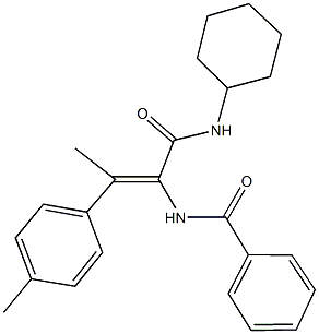 N-[1-[(cyclohexylamino)carbonyl]-2-(4-methylphenyl)-1-propenyl]benzamide 结构式