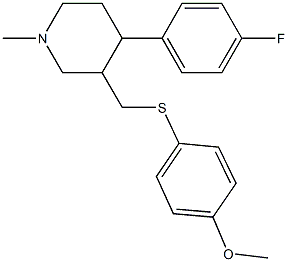 4-({[4-(4-fluorophenyl)-1-methyl-3-piperidinyl]methyl}sulfanyl)phenyl methyl ether 结构式