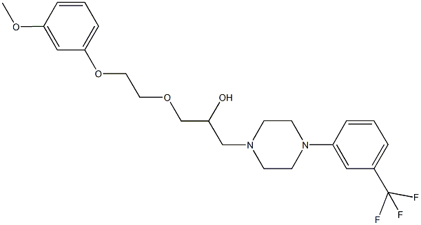 1-[2-(3-methoxyphenoxy)ethoxy]-3-{4-[3-(trifluoromethyl)phenyl]-1-piperazinyl}-2-propanol 结构式