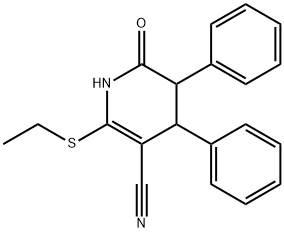 2-(ethylsulfanyl)-6-oxo-4,5-diphenyl-1,4,5,6-tetrahydro-3-pyridinecarbonitrile 结构式