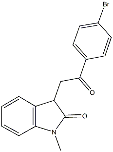 3-[2-(4-bromophenyl)-2-oxoethyl]-1-methyl-1,3-dihydro-2H-indol-2-one 结构式