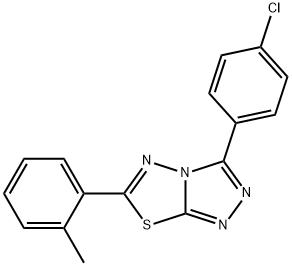 3-(4-chlorophenyl)-6-(2-methylphenyl)[1,2,4]triazolo[3,4-b][1,3,4]thiadiazole 结构式