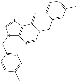 6-(3-methylbenzyl)-3-(4-methylbenzyl)-3,6-dihydro-7H-[1,2,3]triazolo[4,5-d]pyrimidin-7-one 结构式