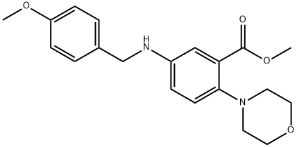 methyl 5-[(4-methoxybenzyl)amino]-2-(4-morpholinyl)benzoate 结构式