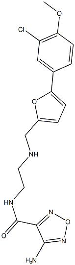 4-amino-N-[2-({[5-(3-chloro-4-methoxyphenyl)-2-furyl]methyl}amino)ethyl]-1,2,5-oxadiazole-3-carboxamide 结构式