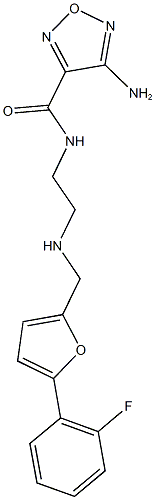 4-amino-N-[2-({[5-(2-fluorophenyl)-2-furyl]methyl}amino)ethyl]-1,2,5-oxadiazole-3-carboxamide 结构式