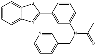 N-[3-(1,3-benzothiazol-2-yl)phenyl]-N-(3-pyridinylmethyl)acetamide 结构式