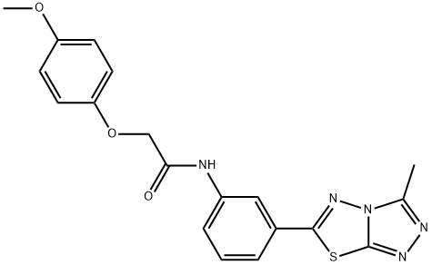 2-(4-methoxyphenoxy)-N-[3-(3-methyl[1,2,4]triazolo[3,4-b][1,3,4]thiadiazol-6-yl)phenyl]acetamide 结构式