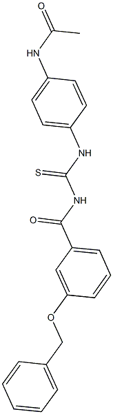 N-{4-[({[3-(benzyloxy)benzoyl]amino}carbothioyl)amino]phenyl}acetamide 结构式