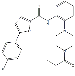 5-(4-bromophenyl)-N-[2-(4-isobutyryl-1-piperazinyl)phenyl]-2-furamide 结构式