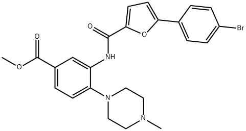 methyl 3-{[5-(4-bromophenyl)-2-furoyl]amino}-4-(4-methyl-1-piperazinyl)benzoate 结构式