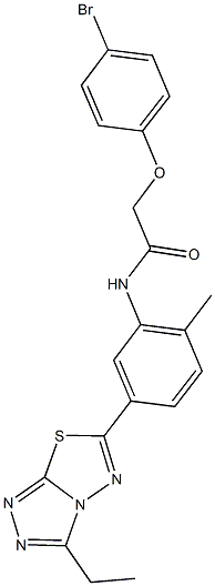 2-(4-bromophenoxy)-N-[5-(3-ethyl[1,2,4]triazolo[3,4-b][1,3,4]thiadiazol-6-yl)-2-methylphenyl]acetamide 结构式