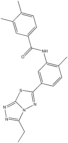 N-[5-(3-ethyl[1,2,4]triazolo[3,4-b][1,3,4]thiadiazol-6-yl)-2-methylphenyl]-3,4-dimethylbenzamide 结构式