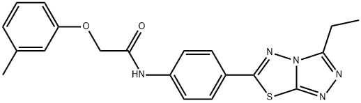 N-[4-(3-ethyl[1,2,4]triazolo[3,4-b][1,3,4]thiadiazol-6-yl)phenyl]-2-(3-methylphenoxy)acetamide 结构式