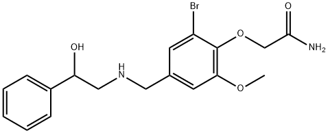 2-(2-bromo-4-{[(2-hydroxy-2-phenylethyl)amino]methyl}-6-methoxyphenoxy)acetamide 结构式