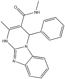 N,2-dimethyl-4-phenyl-1,4-dihydropyrimido[1,2-a]benzimidazole-3-carboxamide 结构式