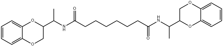 N~1~,N~8~-bis[1-(2,3-dihydro-1,4-benzodioxin-2-yl)ethyl]octanediamide 结构式