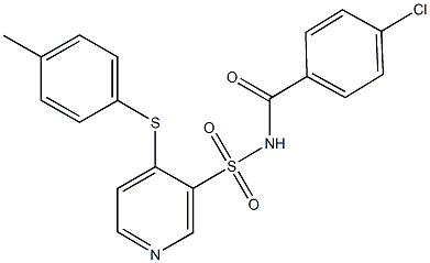 N-(4-chlorobenzoyl)-4-[(4-methylphenyl)sulfanyl]-3-pyridinesulfonamide 结构式