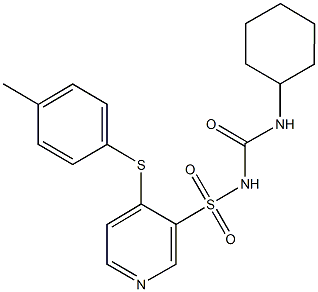 3-({[(cyclohexylamino)carbonyl]amino}sulfonyl)-4-[(4-methylphenyl)sulfanyl]pyridine 结构式