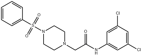 N-(3,5-dichlorophenyl)-2-[4-(phenylsulfonyl)-1-piperazinyl]acetamide 结构式