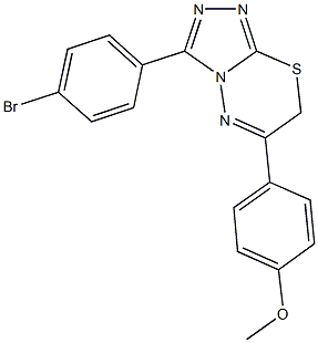 4-[3-(4-bromophenyl)-7H-[1,2,4]triazolo[3,4-b][1,3,4]thiadiazin-6-yl]phenyl methyl ether 结构式