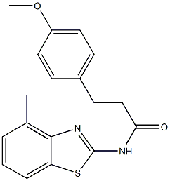 3-(4-methoxyphenyl)-N-(4-methyl-1,3-benzothiazol-2-yl)propanamide 结构式