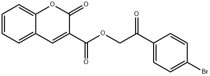 2-(4-bromophenyl)-2-oxoethyl 2-oxo-2H-chromene-3-carboxylate 结构式