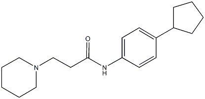 N-(4-cyclopentylphenyl)-3-(1-piperidinyl)propanamide 结构式