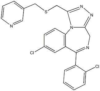 [8-chloro-6-(2-chlorophenyl)-4H-[1,2,4]triazolo[4,3-a][1,4]benzodiazepin-1-yl]methyl 3-pyridinylmethyl sulfide 结构式