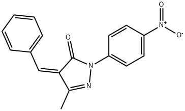 4-benzylidene-2-{4-nitrophenyl}-5-methyl-2,4-dihydro-3H-pyrazol-3-one 结构式