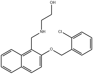 2-[({2-[(2-chlorobenzyl)oxy]-1-naphthyl}methyl)amino]ethanol 结构式