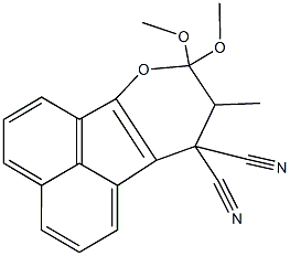 8,8-dimethoxy-9-methyl-8,9-dihydro-10H-acenaphtho[1,2-b]pyran-10,10-dicarbonitrile 结构式