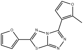 6-(2-furyl)-3-(2-methyl-3-furyl)[1,2,4]triazolo[3,4-b][1,3,4]thiadiazole 结构式
