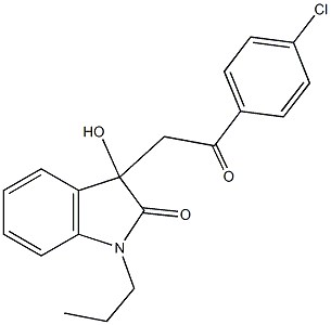 3-[2-(4-chlorophenyl)-2-oxoethyl]-3-hydroxy-1-propyl-1,3-dihydro-2H-indol-2-one 结构式