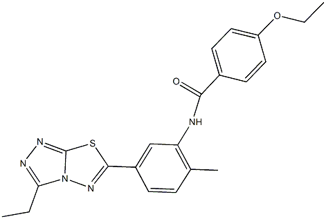 4-ethoxy-N-[5-(3-ethyl[1,2,4]triazolo[3,4-b][1,3,4]thiadiazol-6-yl)-2-methylphenyl]benzamide 结构式