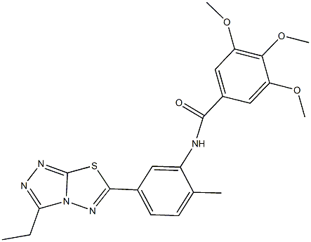 N-[5-(3-ethyl[1,2,4]triazolo[3,4-b][1,3,4]thiadiazol-6-yl)-2-methylphenyl]-3,4,5-trimethoxybenzamide 结构式