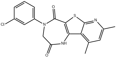 4-(3-chlorophenyl)-8,10-dimethyl-3,4-dihydro-1H-pyrido[3',2':4,5]thieno[3,2-e][1,4]diazepine-2,5-dione 结构式