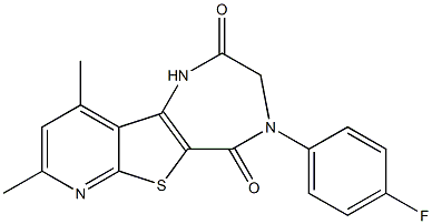 4-(4-fluorophenyl)-8,10-dimethyl-3,4-dihydro-1H-pyrido[3',2':4,5]thieno[3,2-e][1,4]diazepine-2,5-dione 结构式