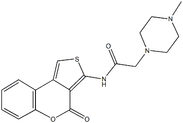 2-(4-methyl-1-piperazinyl)-N-(4-oxo-4H-thieno[3,4-c]chromen-3-yl)acetamide 结构式