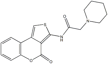 N-(4-oxo-4H-thieno[3,4-c]chromen-3-yl)-2-(1-piperidinyl)acetamide 结构式